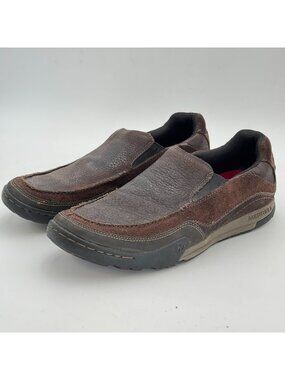 Merrell Anvik Moc Shoes Mens 10 Espresso Brown Leather Suede Slip-On Loafers